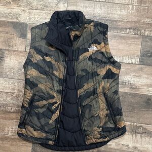 The North Face Black and Brown Camo Vest